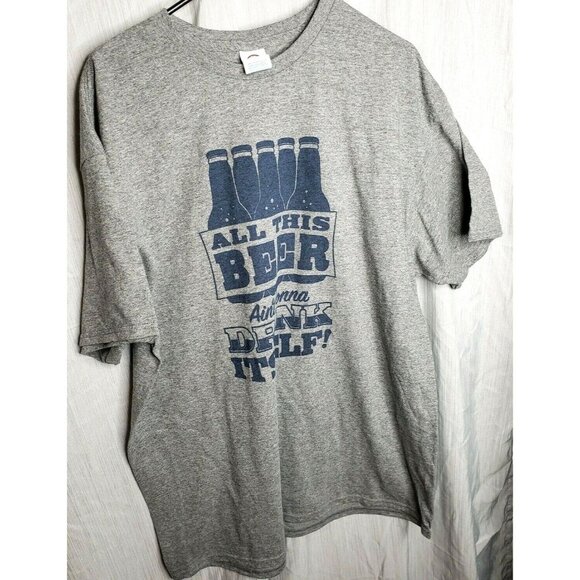 100% Cotton High-Quality T-Shirt – "All This Beer Ain't Gonna Drink Itself" Humo - Picture 1 of 5